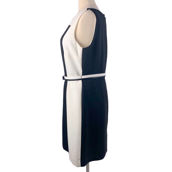 Tahari ASL Black & White Color Block Sheath Sz 16 - Picture 3 of 5